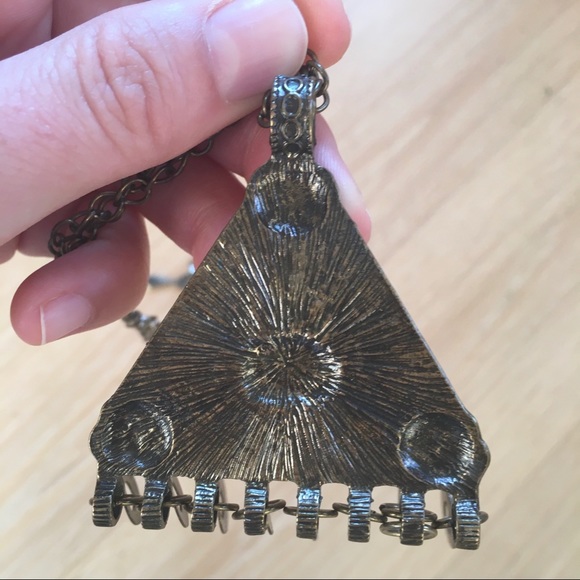 Turquoise and Brass Necklace - Picture 3 of 5